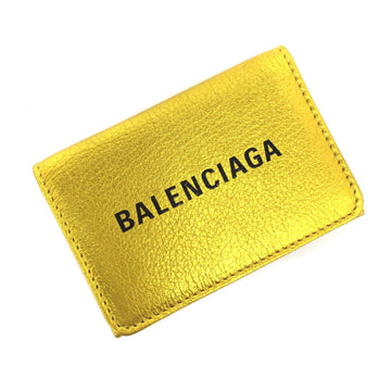 Balenciaga Tri-Fold Wallet Everyday Mini 551921 Goatskin Gold Ladies BALENCIAGA