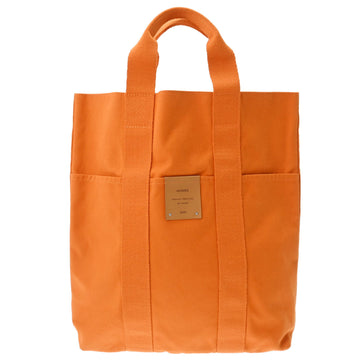 HERMES Four Toe Cabas French Festival 2001 Hawaii Limited Orange Unisex Canvas Tote Bag