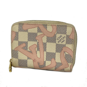 LOUIS VUITTON Wallet/Coin Case Damier Azur Zippy Coin Purse Tahiti Collection N60098 White Ladies