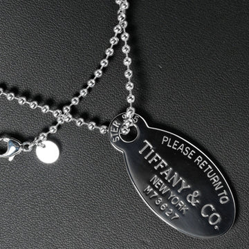TIFFANY&Co. Return Toe Oval Tag Necklace 86cm Ball Chain Silver 925