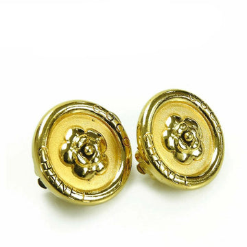 CHANEL Earrings Cocomark Camellia Gold VINTAGE Ladies GP 97P accessories