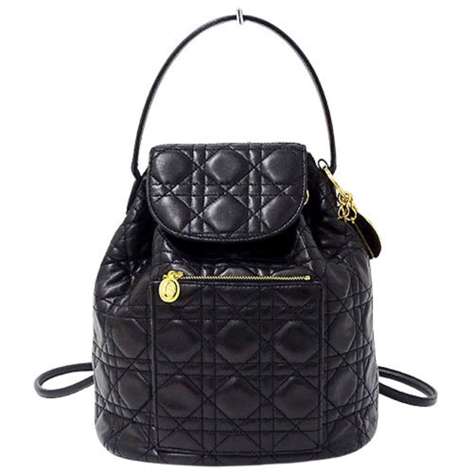 Christian Dior Bag Women s Brand Rucksack Backpack Canage Leather Blac