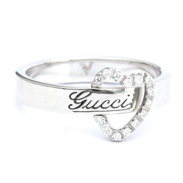 GUCCI Heart Diamond Ring White Gold [18K] Fashion Diamond Band Ring Silver