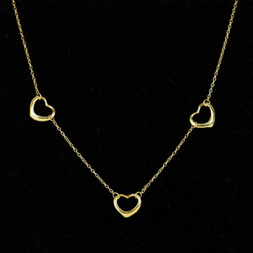 TIFFANY&Co. Elsa Peretti Open Heart 3-strand Necklace 2.7g K18
