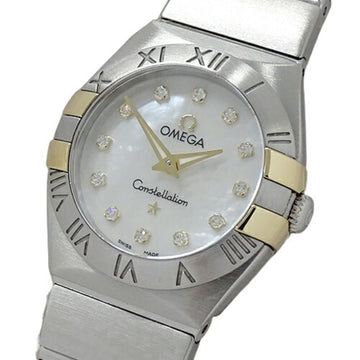 Omega Constellation Blush 123.20.24.60.55.006 Watch Ladies 12P Diamond Quartz SS YG Shell Polished
