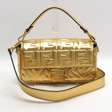 FENDI Mamma Bucket Shoulder Bag FF Gold