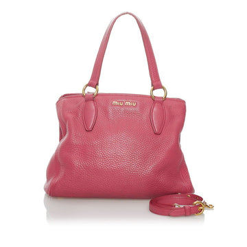 Miu Miu Miu handbag shoulder bag pink leather ladies MIUMIU