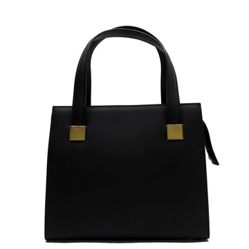 YVES SAINT LAURENT handbag black x gold leather