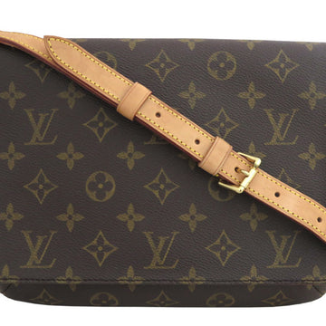 LOUIS VUITTON Shoulder Bag Monogram Musette Tango Short Canvas Brown Gold Women's M51388