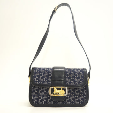 CELINE/ Jacquard C Carriage Shoulder Bag Navy Women's