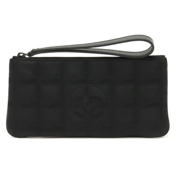 CHANEL NEW line New here mark nylon jacquard leather black