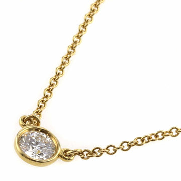TIFFANY necklace visor yard 1P diamond about 0.20ct to 0.25ct K18 yellow gold ladies &Co.