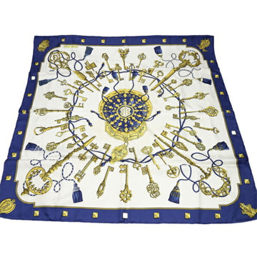 HERMES Kale90 Scarf Key LE Cles  Blue