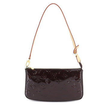 LOUIS VUITTON Vernis Pochette Accessoires 2way Hand Shoulder Bag Leather Amarant M91576