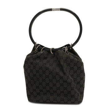 GUCCIAuth  Handbag 001 3750 Women's GG Canvas Handbag Black