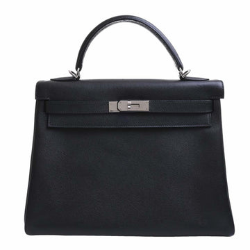 HERMES Vaux Epson Kelly 32 2WAY Handbag Black Ladies