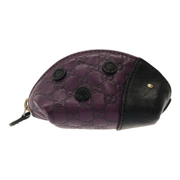 GUCCI coin case purse 282640 purple x black micro ssima ladybug accessory