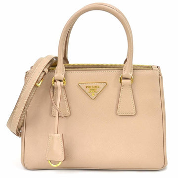 PRADA handbag diagonal shoulder bag leather beige ladies 1BA896