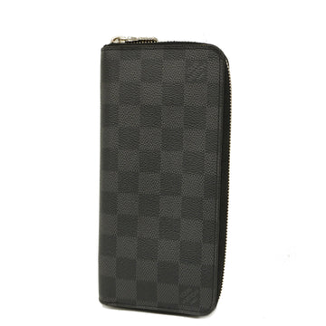 LOUIS VUITTONAuth  Damier Graphite Zippy Wallet Vertical N63095 Men's Long Wallet [bi-fold]