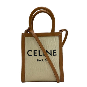 CELINE Mini Vertical Cover 2WAY Handbag Shoulder Bag Beige Ladies