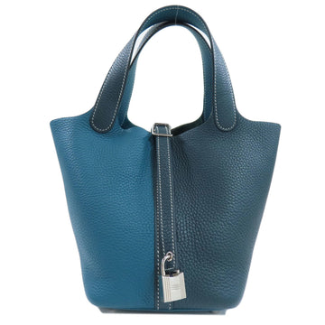 HERMES Picotin Lock PM Corvert Blue Orage Handbag Taurillon Women's