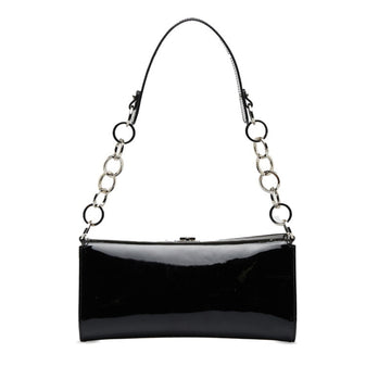 SALVATORE FERRAGAMO Gancini Handbag - Bag Black Patent Leather Ladies