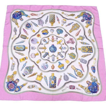 HERMES scarf Carre 90 silk pink x multicolor ladies