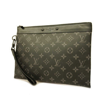 LOUIS VUITTONAuth  Monogram Eclipse Pochette To Go M81569 Men's Clutch Bag