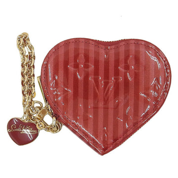 LOUIS VUITTON Vernis Rayeur Portomonecourt Heart Coin Case M91714 Red Ladies