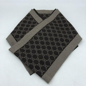 GUCCI 421068 3G206 GG Pattern Wool Scarf Brown