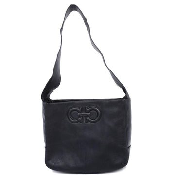 SALVATORE FERRAGAMO Shoulder Bag Gancini Leather Black Ladies