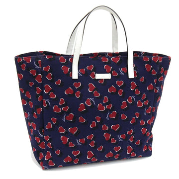 GUCCI tote bag 282439 dark navy purple red white canvas leather heart blue ladies