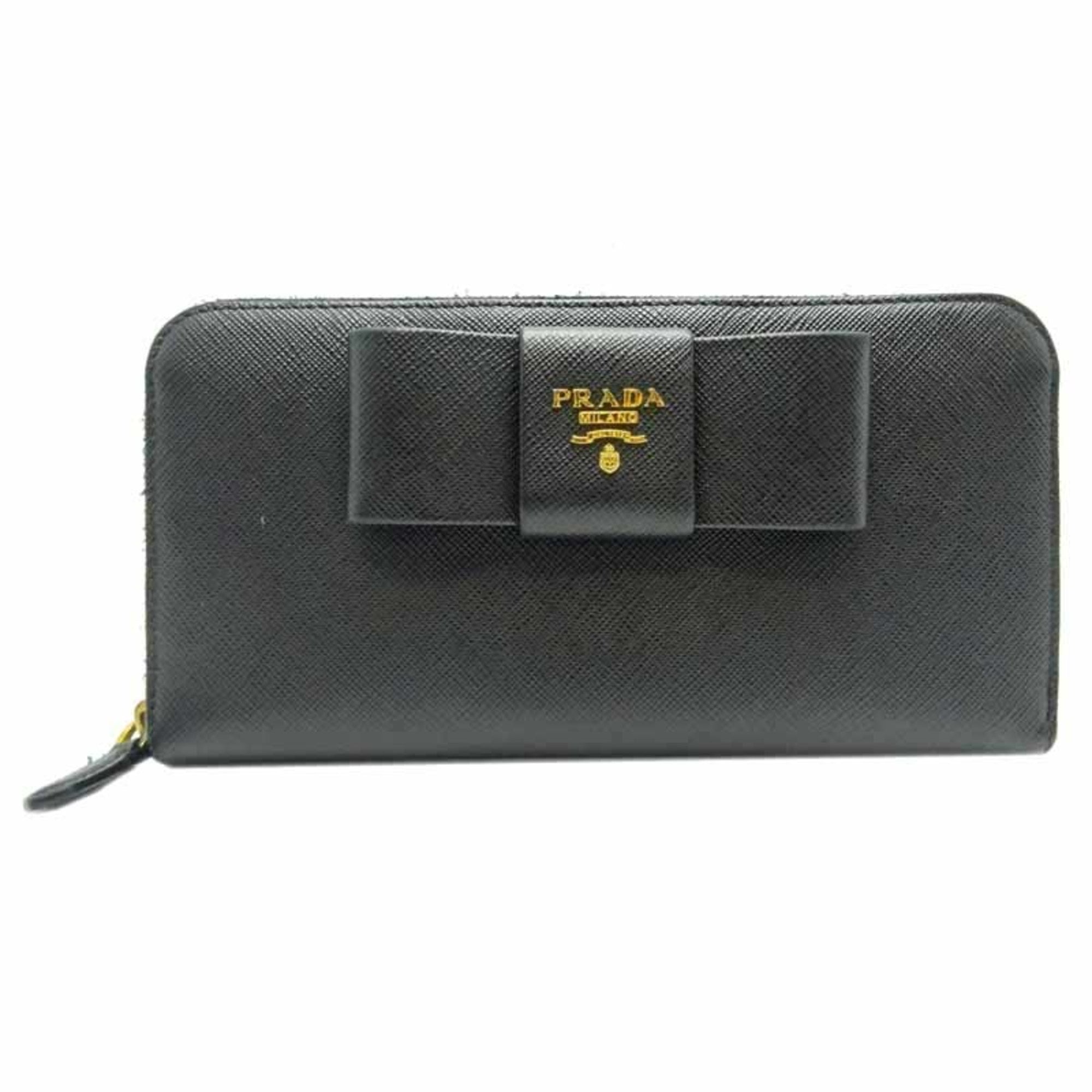 PRADA Saffiano 1M0506 Women's Leather Long Wallet [bi-fold] Peonia