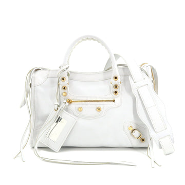 BALENCIAGA classic mini city 2way hand shoulder bag leather white 431621 Classic Mini