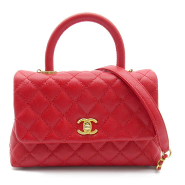 CHANEL Coco Handle 2wayChainShoulder Bag Red Caviar Skin [Grained Calf] A92990