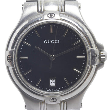 GUCCI watch 9040M quartz black dial stainless steel men's