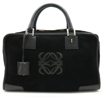 Loewe Amazona 36 handbag mini Boston suede leather black