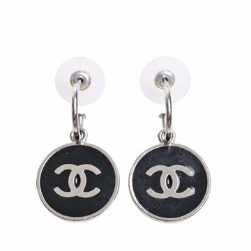 CHANEL Cocomark earrings black ladies