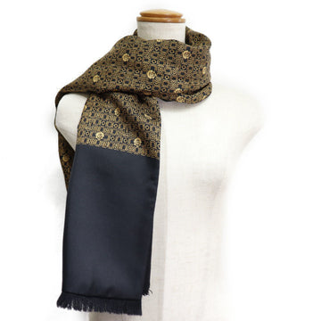 HERMES Silk x Angora Black Unisex Muffler