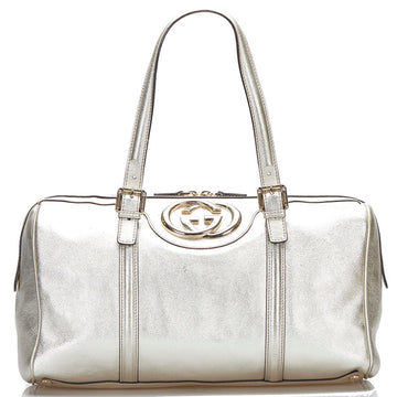 Gucci Soho Interlocking G Handbag Boston Bag 170010 Gold Leather Ladies GUCCI