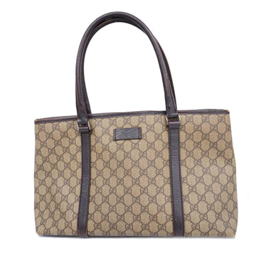 GUCCI tote bag GG Supreme 114895 PVC brown silver hardware ladies