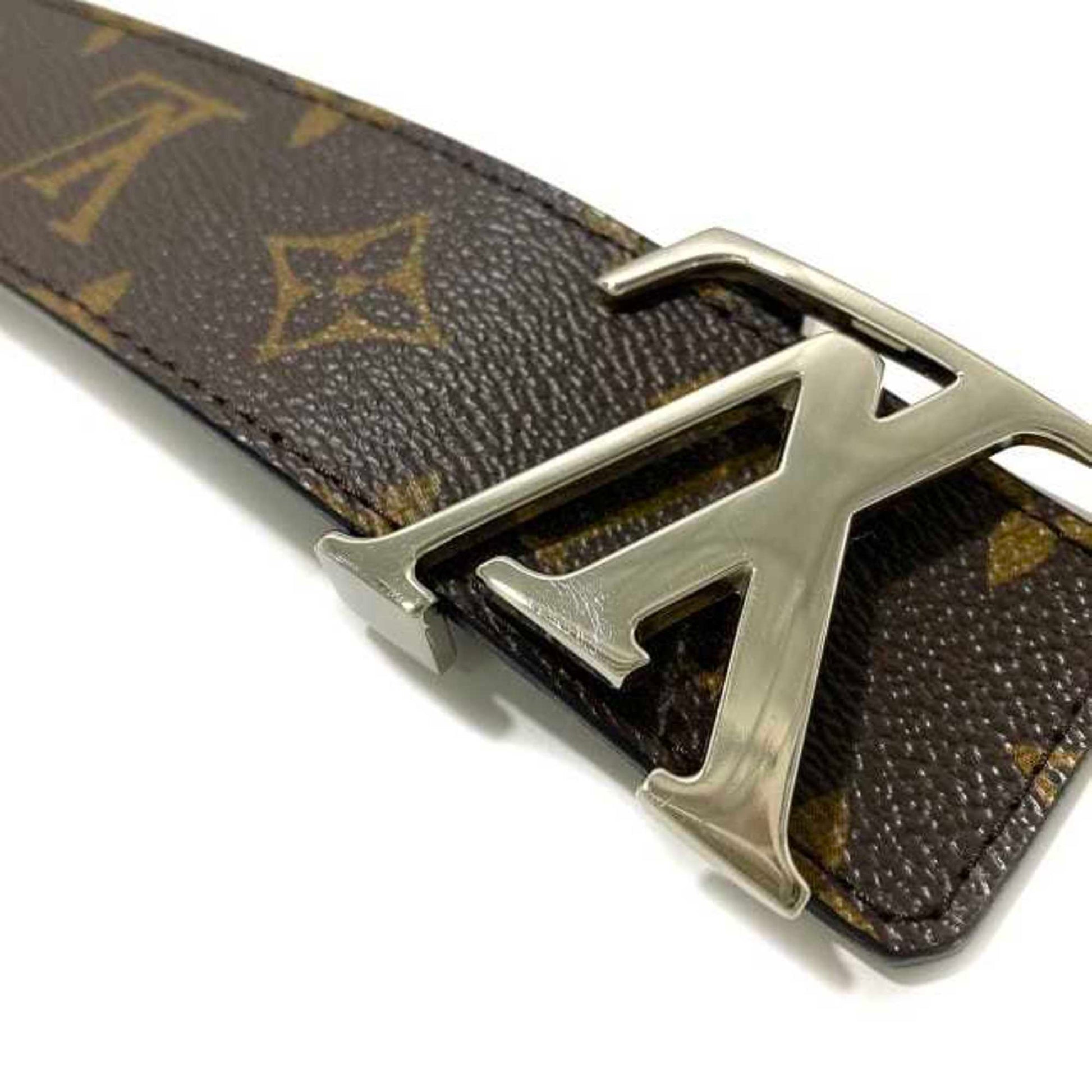 Authenticated Used Louis Vuitton Belt Centure LV Initial Brown Black Silver  Monogram Macassar M9821 Buckle 40mm Canvas Leather Metal CA2101 LOUIS  VUITTON 90cm Waist Long Men 