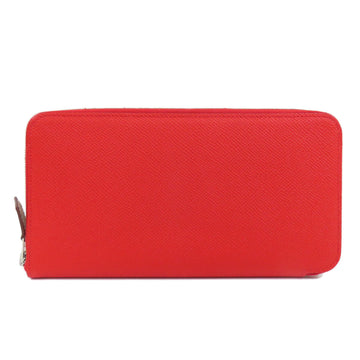 HERMES Azap Silk In Red Long Wallet Epson Women's