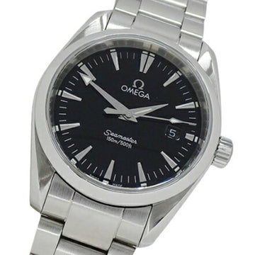 OMEGA Seamaster Aqua Terra 2518.50 Watch Men's Date 150m Quartz Stainless Steel SS Silver Black Polished