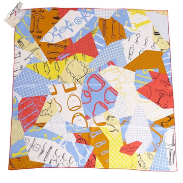 HERMES Scarf Muffler Carre 70 LES PETITS PAPIERS 100% Silk Women's Multicolor