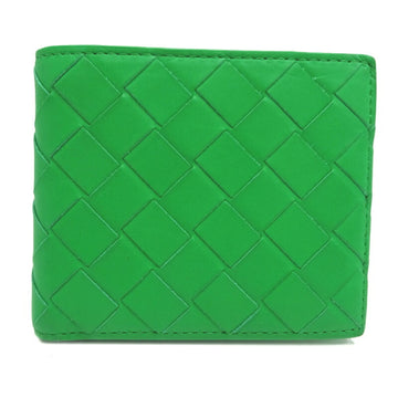 BOTTEGA VENETA Intrecciato Women's and Men's Bifold Wallet Leather Paraquito [Green]