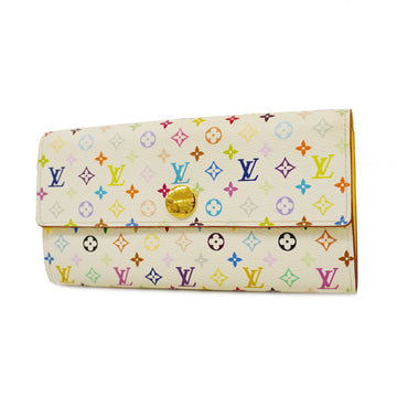 LOUIS VUITTONAuth  Monogram Multicolore Portofeuil Sara M93743 Women's Long Wallet [bi-fold] Blanc,Citron