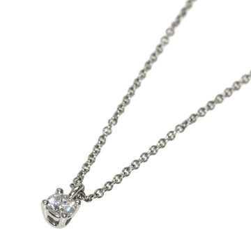 TIFFANY Solitaire Diamond Necklace Platinum PT950 Ladies