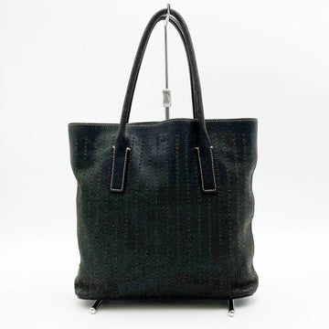 PRADA tote bag handbag punching black leather ladies fashion