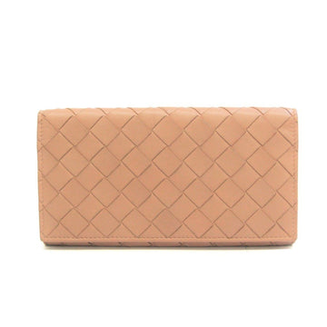 BOTTEGA VENETA Intrecciato Women's Leather Long Wallet [bi-fold] Beige